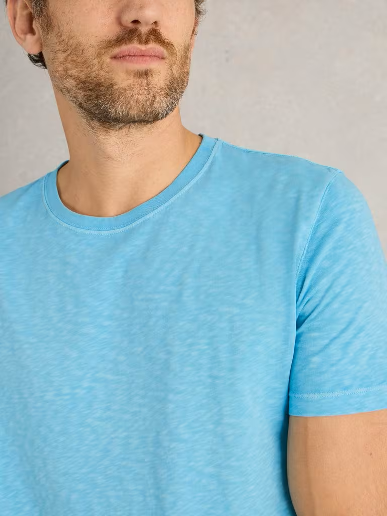 White Stuff Abersoch Crew Neck Tee Bright Blue