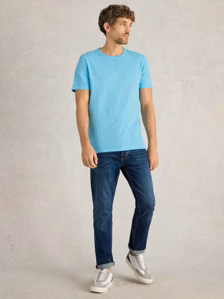 White Stuff Abersoch Crew Neck Tee Bright Blue