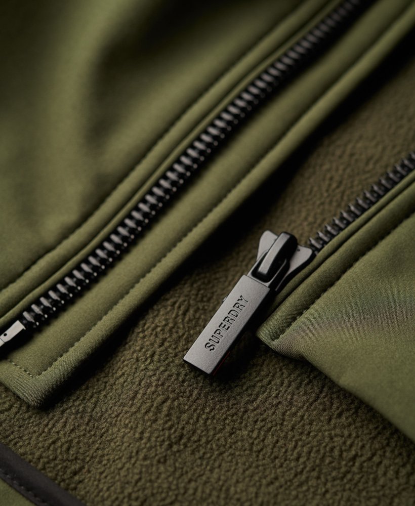 Superdry Hooded Soft Shell Trekker Jacket Army Khaki