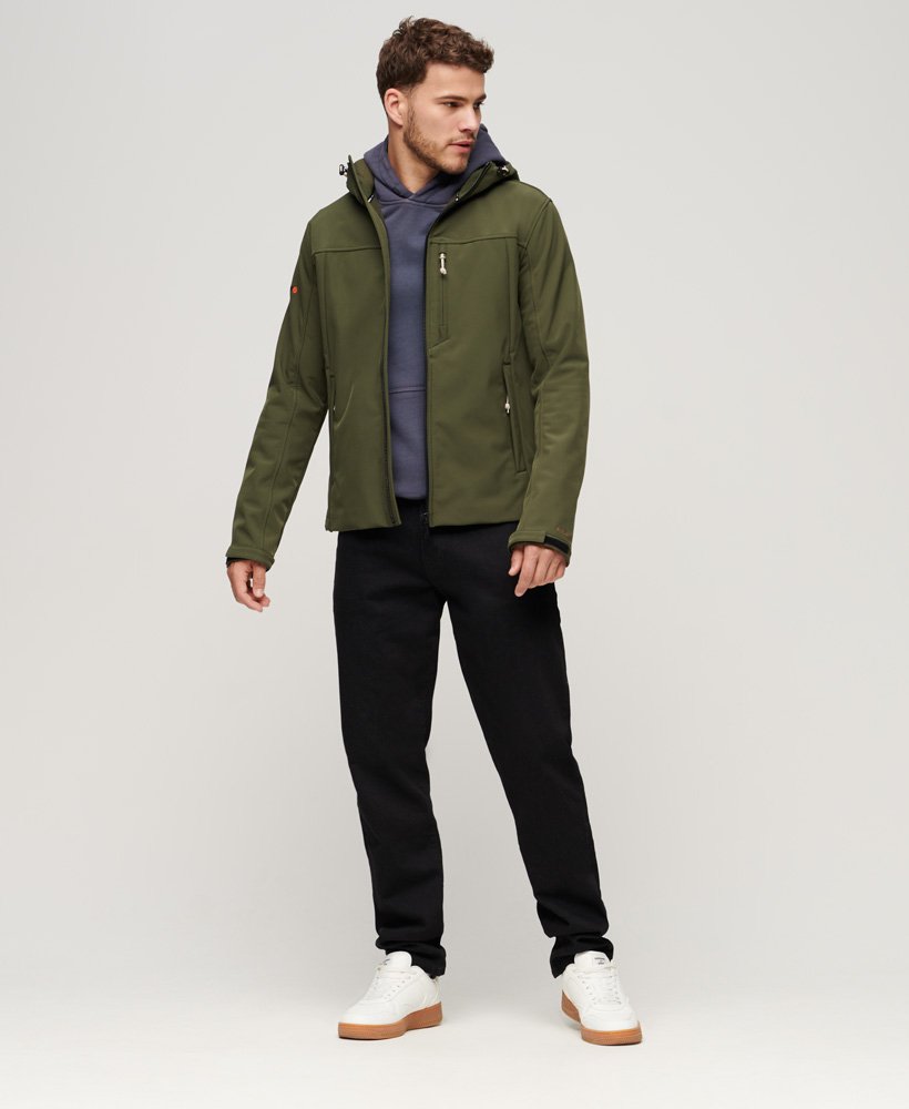 Superdry Hooded Soft Shell Trekker Jacket Army Khaki