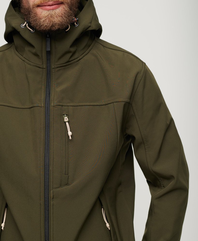 Superdry Hooded Soft Shell Trekker Jacket Army Khaki