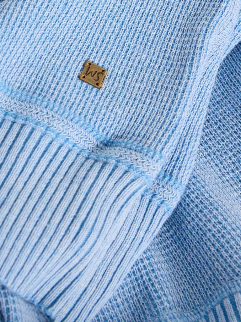 White Stuff Attadale Funnel Neck Long Sleeve Jumper Light Blue