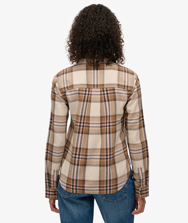 Superdry Lumberjack Check Flannel Shirt Beige/Cream Check