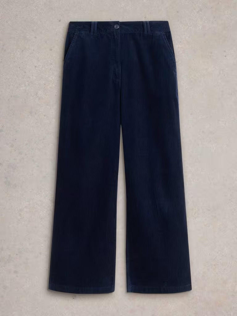 White Stuff Belle Cord Wide Leg Trouser Dark Navy