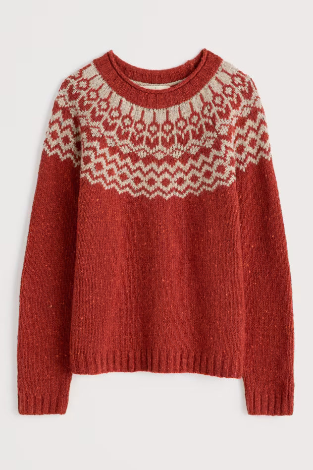 Seasalt Port Kinnis Jumper Merino Wag Tail Red Sail Birch Mix