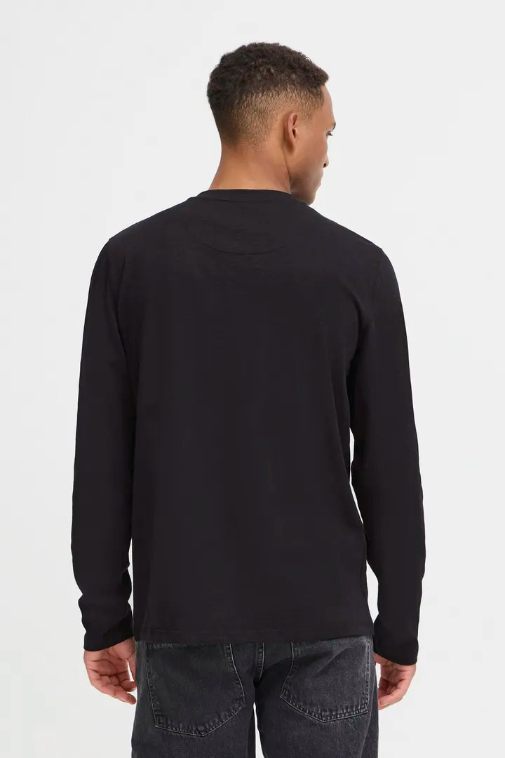 Blend Grandad Long Sleeve Top Black Beauty
