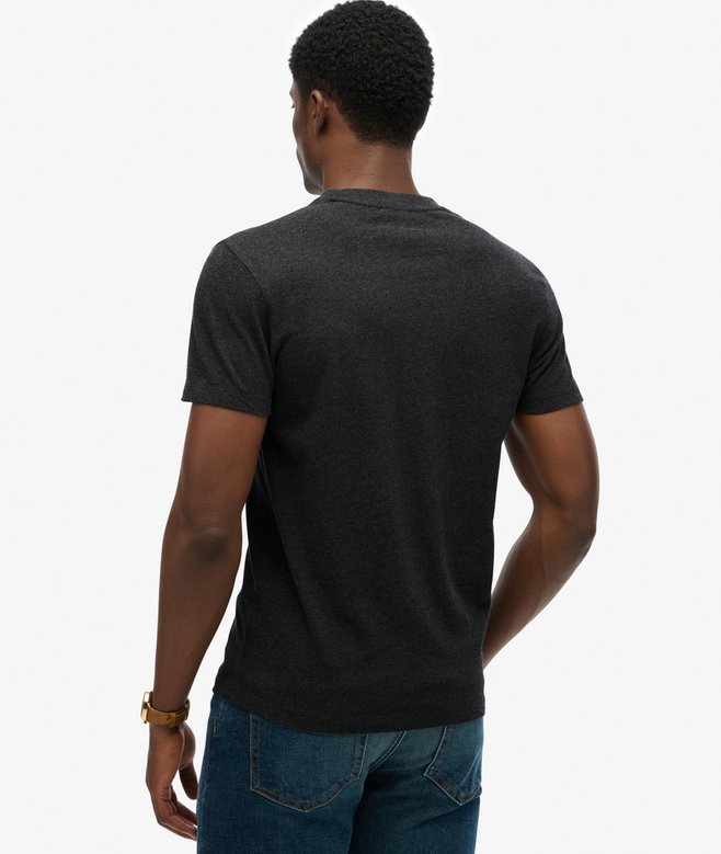 Superdry Organic Cotton Essential Logo T-Shirt Raven Black Marl/Pink
