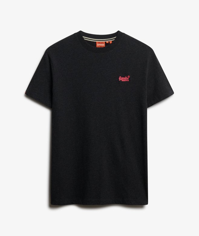 Superdry Organic Cotton Essential Logo T-Shirt Raven Black Marl/Pink