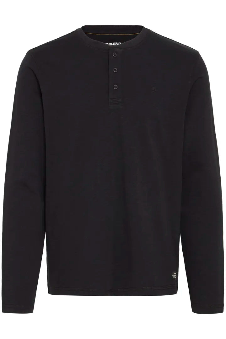Blend Grandad Long Sleeve Top Black Beauty