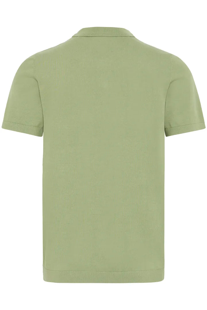 Blend Bray Knit Polo Top Oil Green