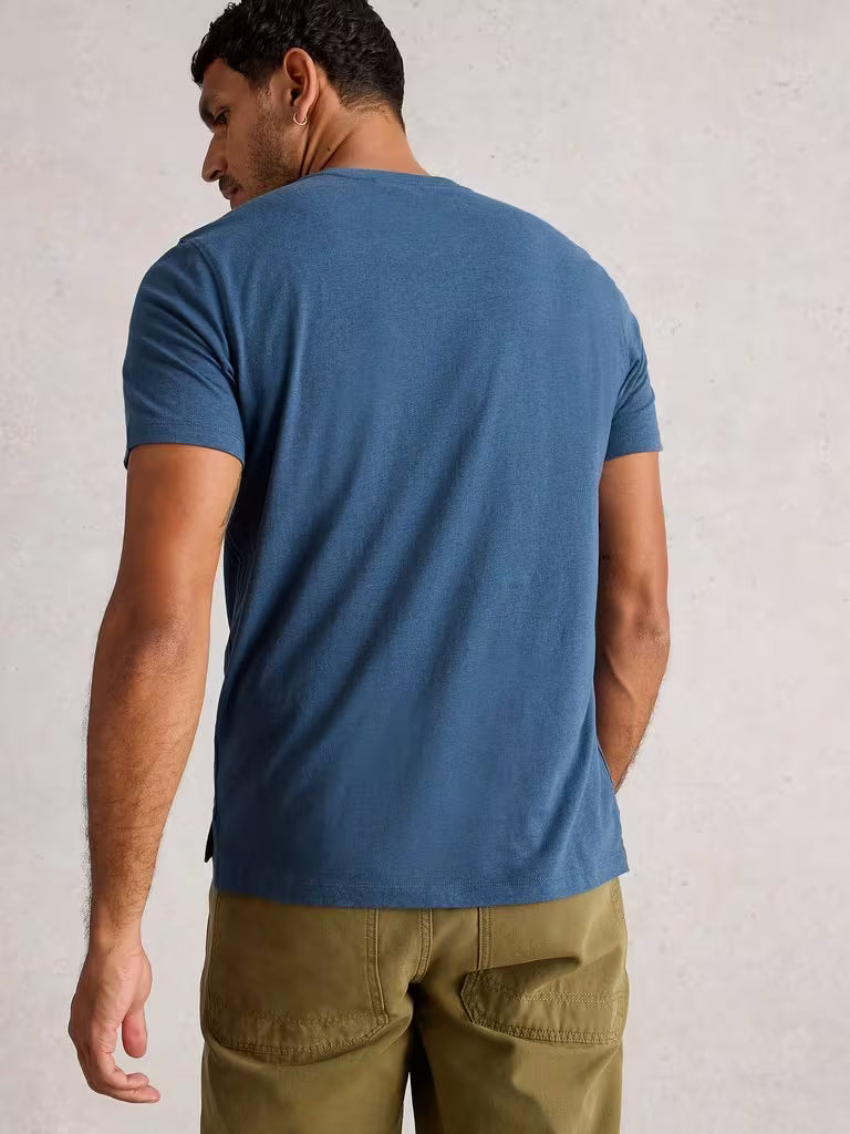 White Stuff Abersoch Short Sleeve Tee Ride & Seek Blue Print