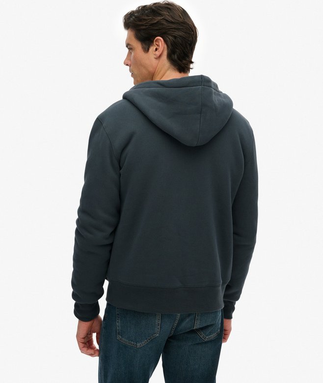 Superdry Borg Lined Zip Hoodie Dark Graphite Grey