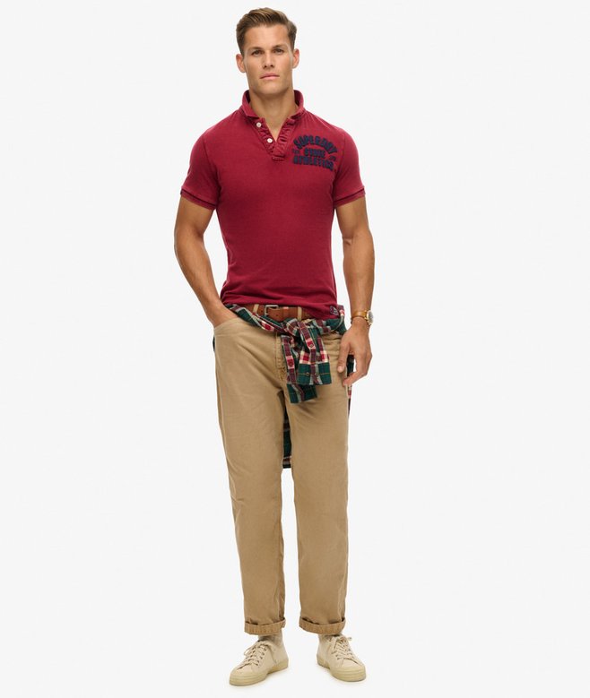 Superdry Vintage Athletic Polo Shirt Rich Burgundy