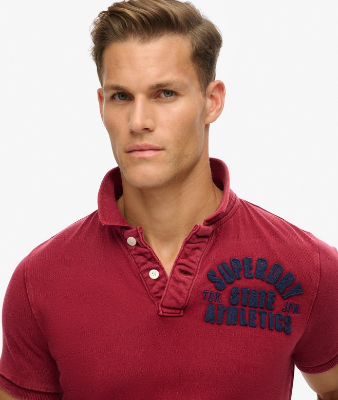 Superdry Vintage Athletic Polo Shirt Rich Burgundy