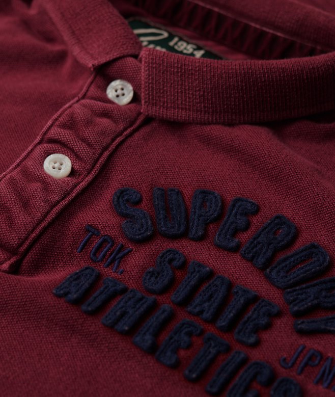 Superdry Vintage Athletic Polo Shirt Rich Burgundy