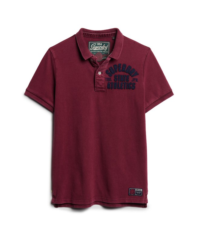 Superdry Vintage Athletic Polo Shirt Rich Burgundy