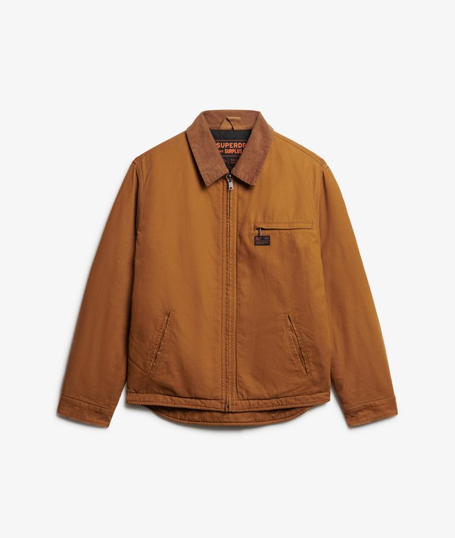 Superdry Cotton Canvas Barn Jacket Denim Co Tobacco Brown