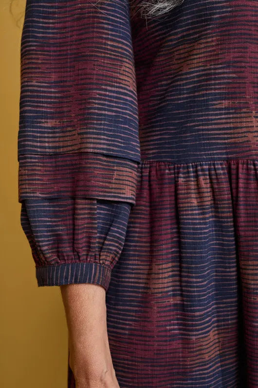 Seasalt Sea Line Midi Dress Contour Lines Dark Chard