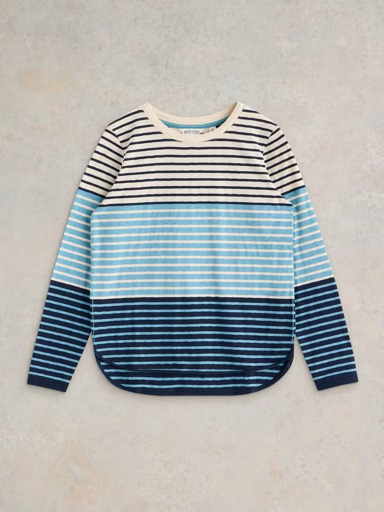 White Stuff Crew Neck Clara Tee Blue Multi