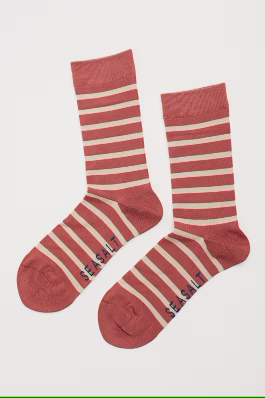 Seasalt Men's Sailor Socks Breton Dusty Clay