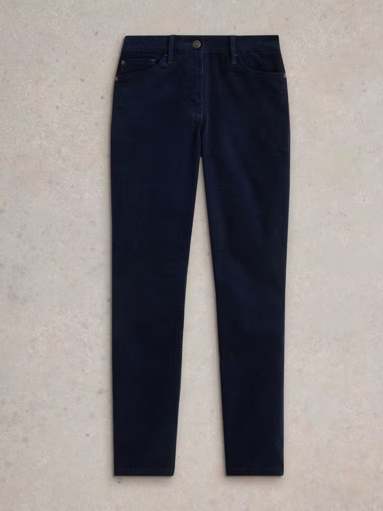 White Stuff Brooke Cord Straight Trousers Dark Navy