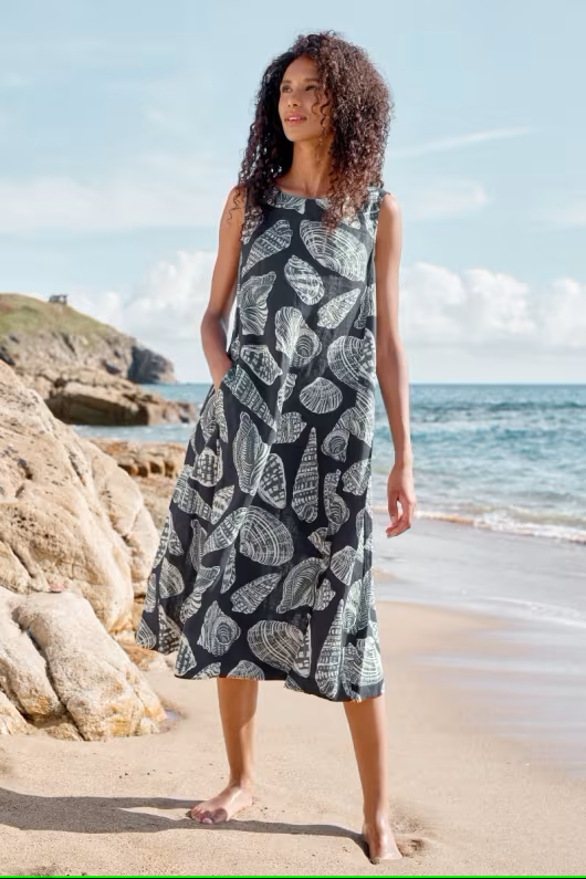 Seasalt Cresting Waves Sleeveless Linen Dress