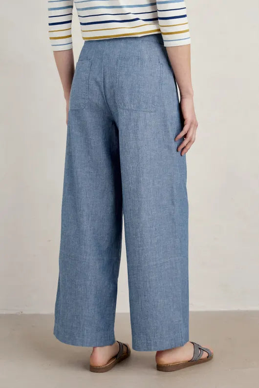 Seasalt Calluna Wide Leg Chambray Trousers
