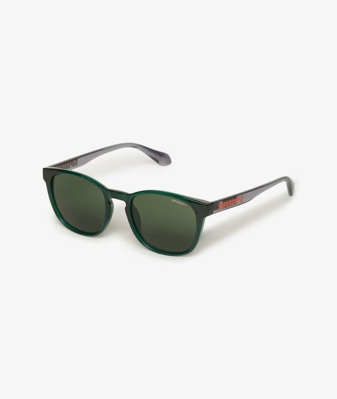 Superdry Round Frame Sunglasses Crystal Green/ Green Lens
