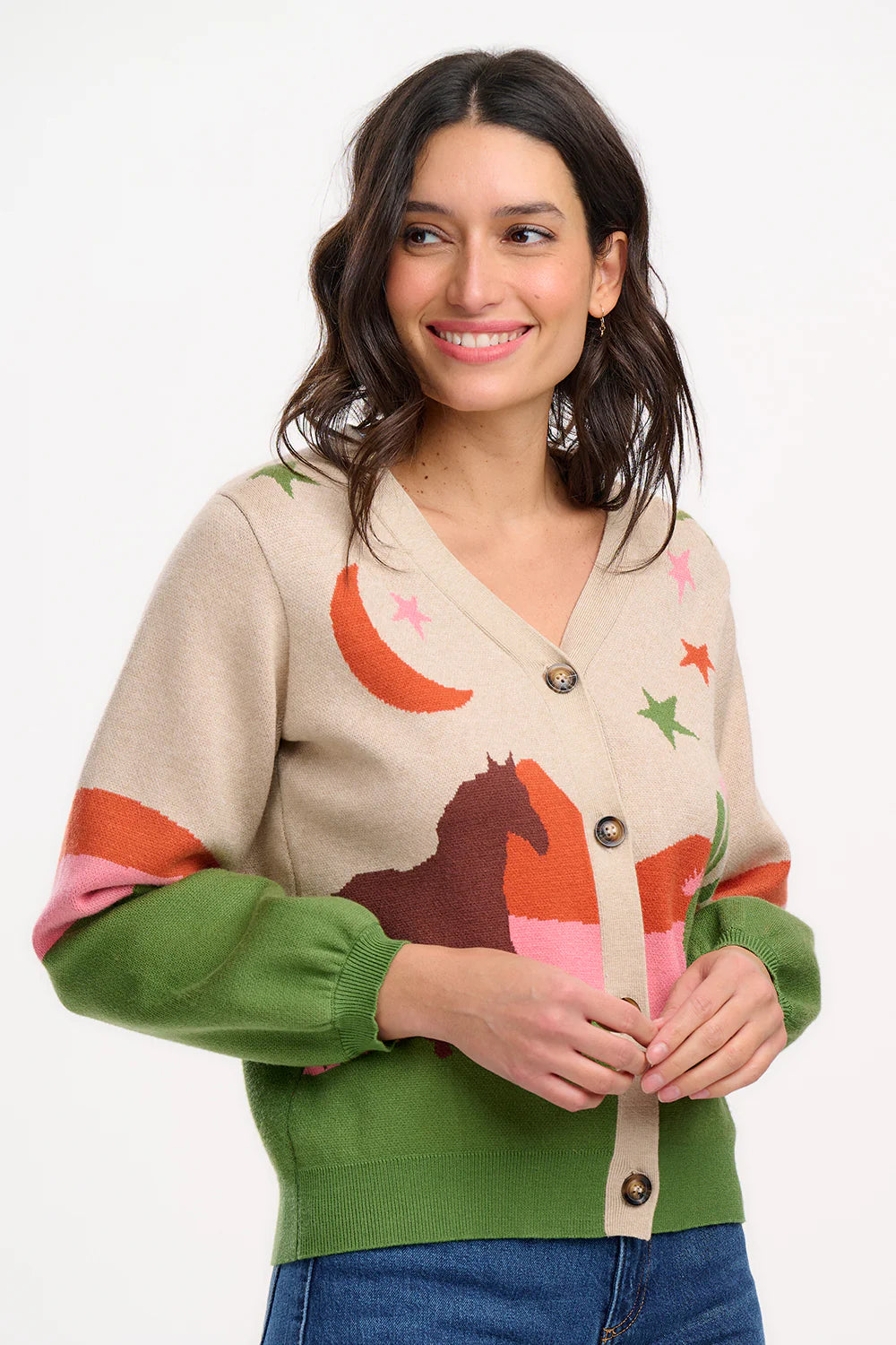 Sugarhill Brighton Sugarhill Brighton Adrian Cardigan Oatmeal Desert Cowgirl womens cardigan Adrian Cardigan