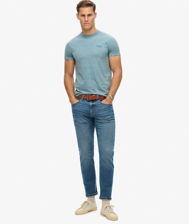 Superdry Organic Cotton Essential Logo T-Shirt Desert Sky Blue Grit