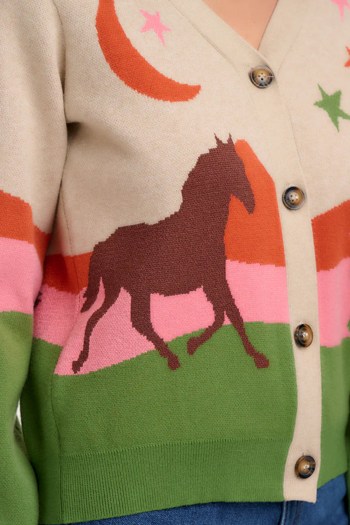Sugarhill Brighton Adrian Cardigan Oatmeal Desert Cowgirl