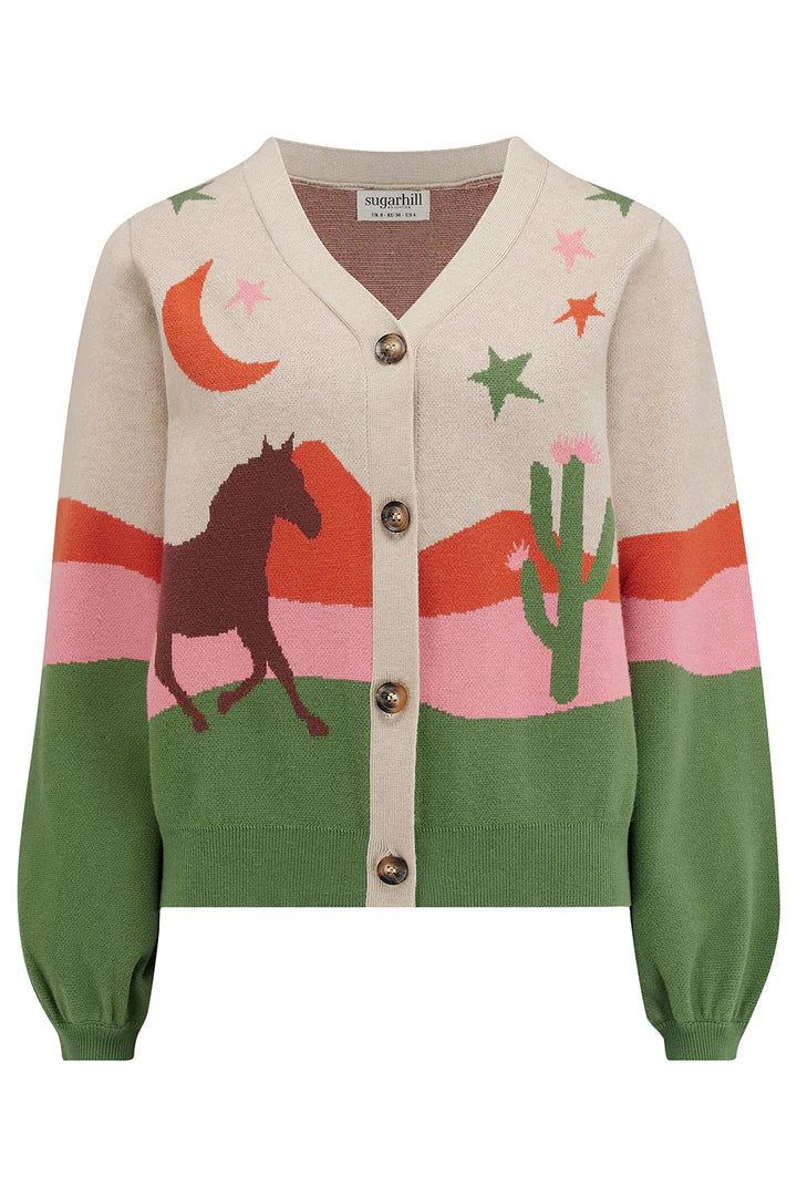 Sugarhill Brighton Adrian Cardigan Oatmeal Desert Cowgirl