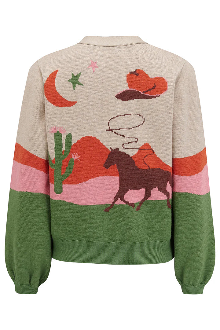 Sugarhill Brighton Adrian Cardigan Oatmeal Desert Cowgirl