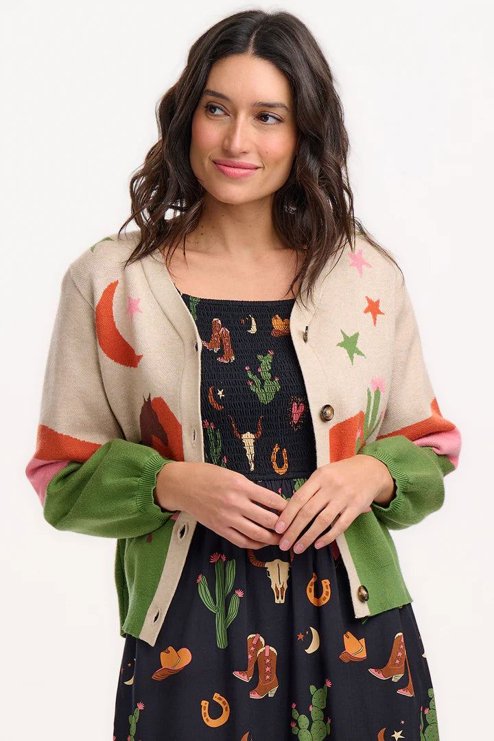Sugarhill Brighton Adrian Cardigan Oatmeal Desert Cowgirl