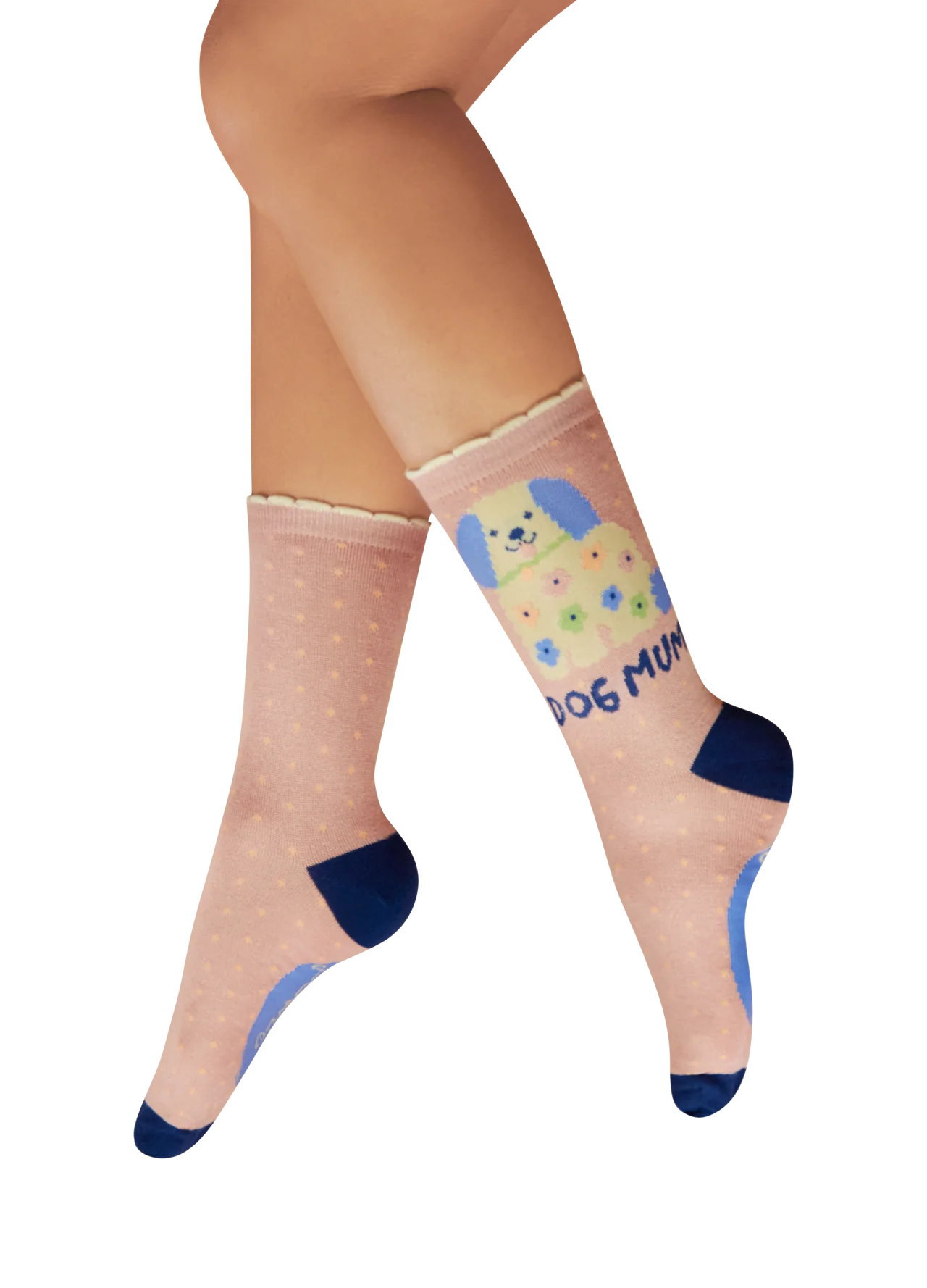 Powder Dog Mum Ankle Socks Petal