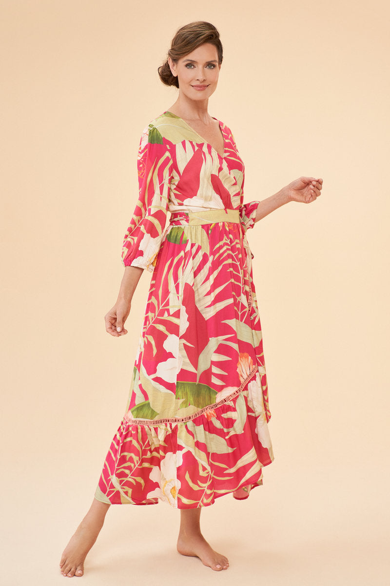 Powder Accessories Powder Clothing Powder Delicate Tropical Dress Dark Rose Wrap yourself in Powder prints this season!