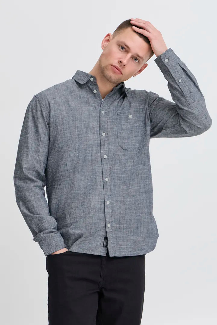 Blend Long Sleeved Shirt Dress Blue