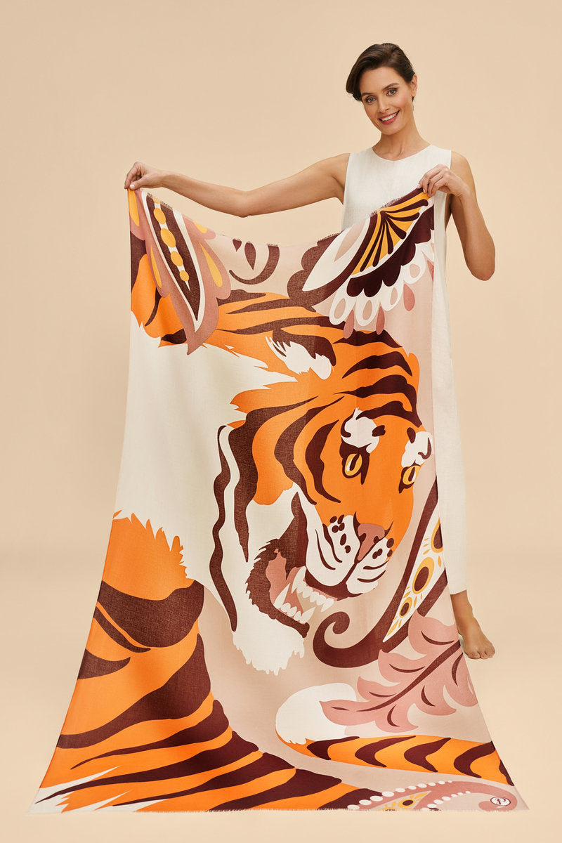 Powder Printed Thrill of the Tiger Scarf