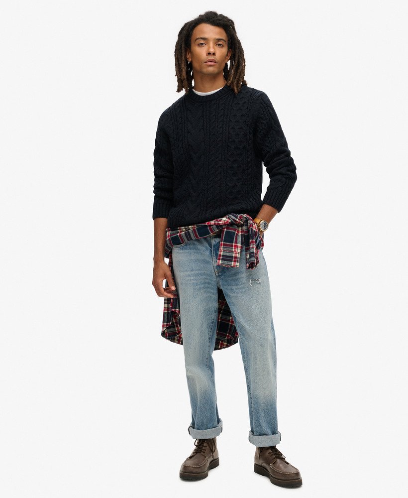 Superdry Jacob Cable Jumper Eclipse Navy