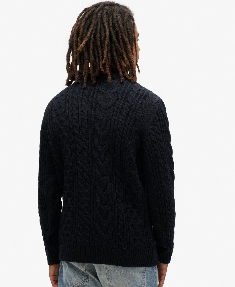 Superdry Jacob Cable Jumper Eclipse Navy