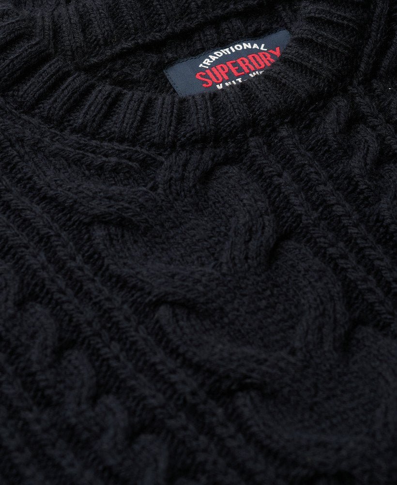Superdry Jacob Cable Jumper Eclipse Navy