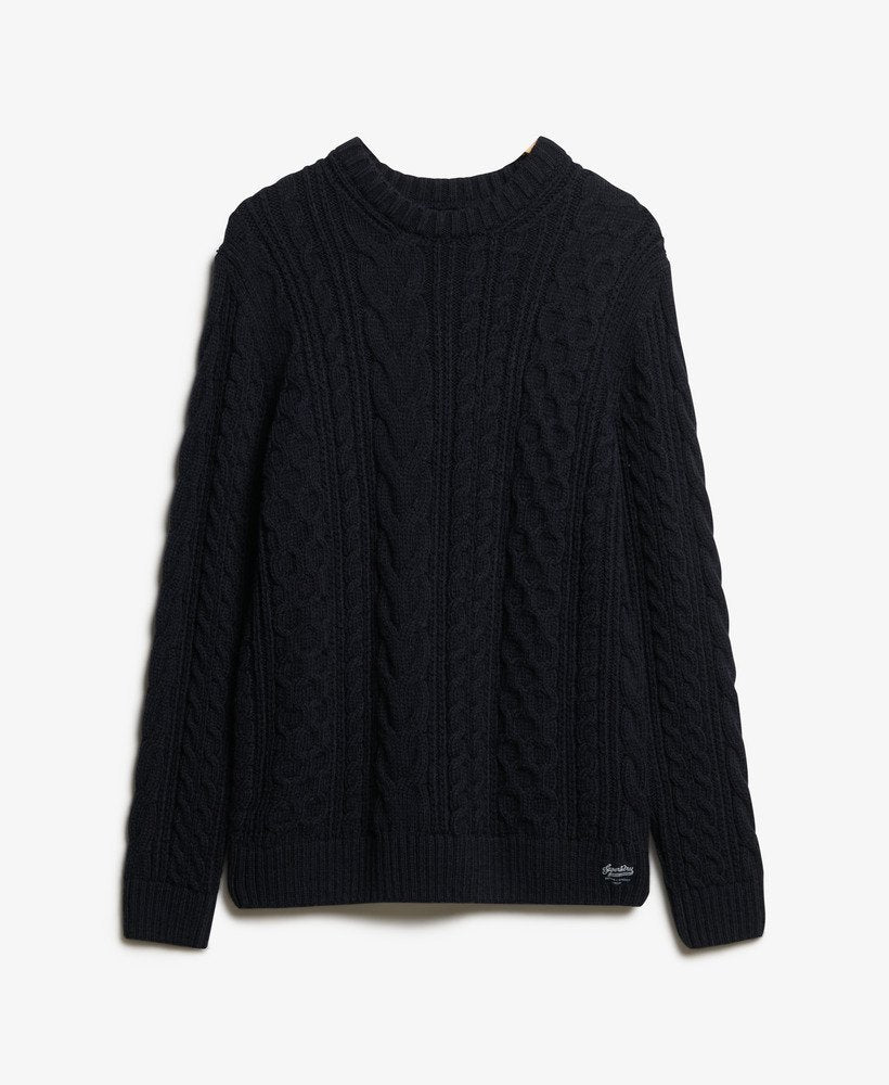 Superdry Jacob Cable Jumper Eclipse Navy