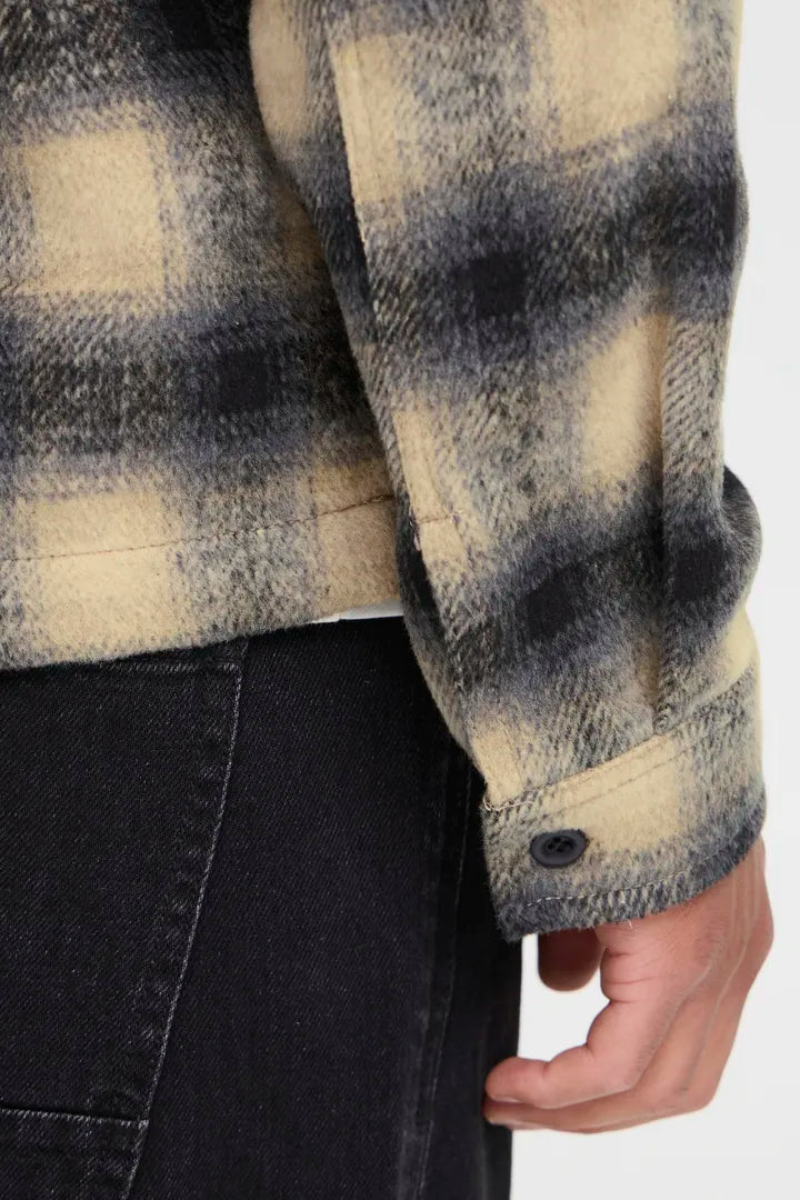 Blend Long Sleeved Checked Overshirt Faust Black