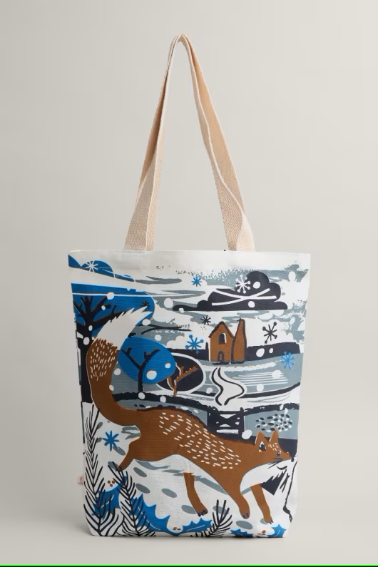 Seasalt Canvas Shopper Fox in the Snow Reflection