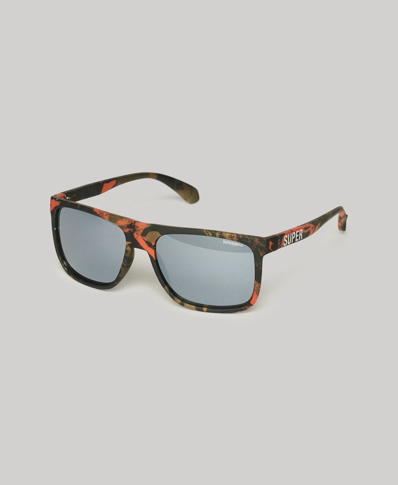 Superdry Square Sports Sunglasses Matte Orange Camo/ Mirror lens