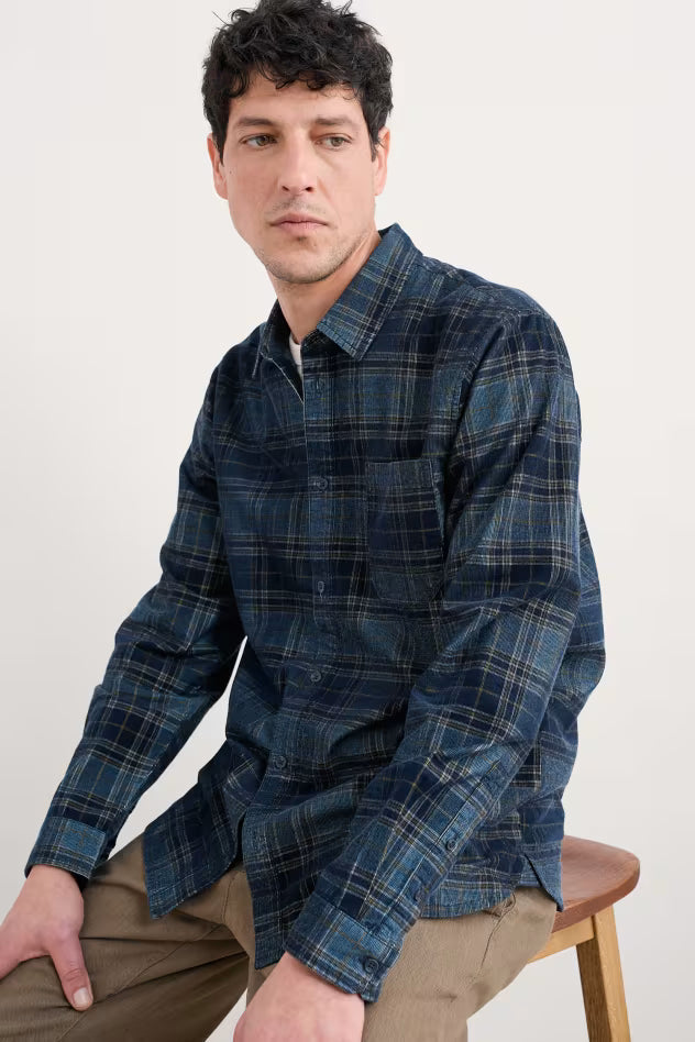 Seasalt Men's Shoreman Cord Shirt Gerens Hydrangea