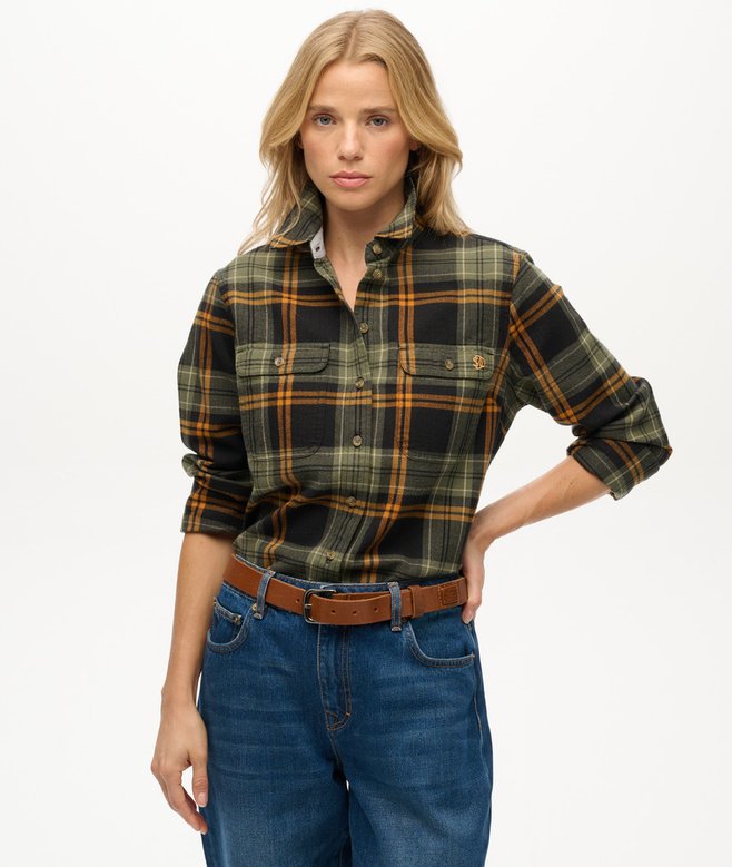 Superdry Lumberjack Check Flannel Shirt Black/Green Check
