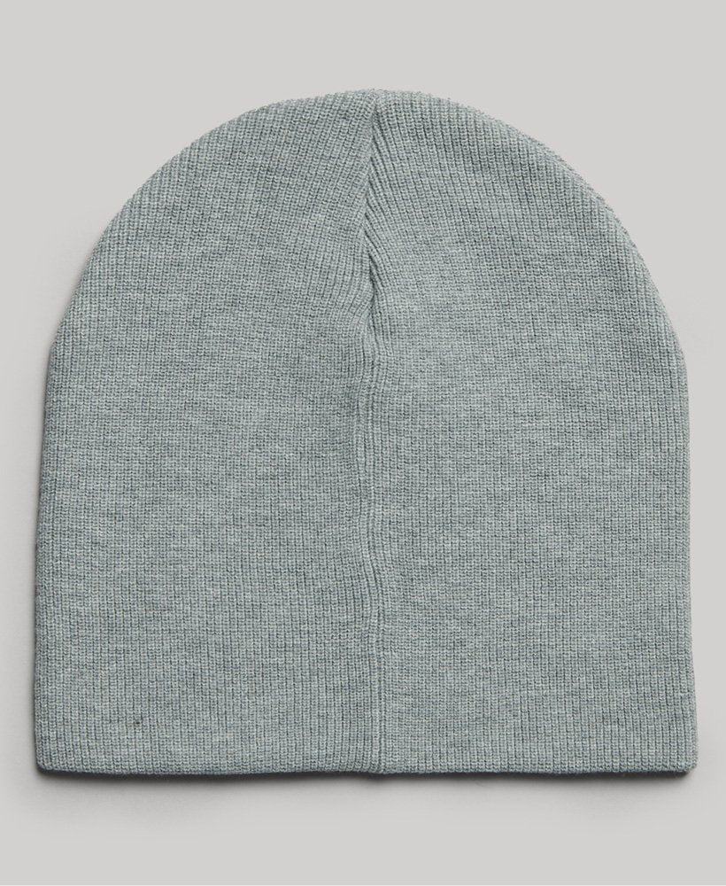 Superdry Organic Cotton Orange Label Vintage Logo Beanie Light Grey Grit