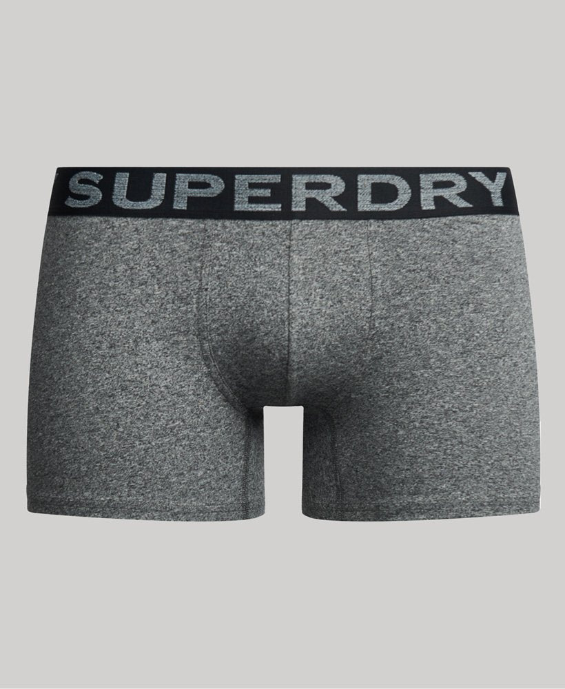 Superdry Organic Cotton Boxer Triple Pack Asphalt Grit/Winter Kahki Grit/Black
