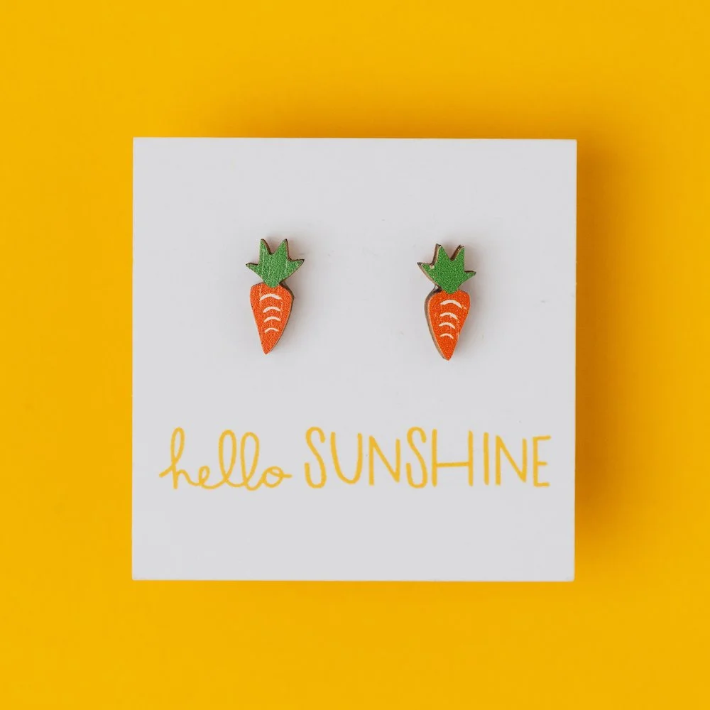 Hello Sunshine Carrot Stud Earrings